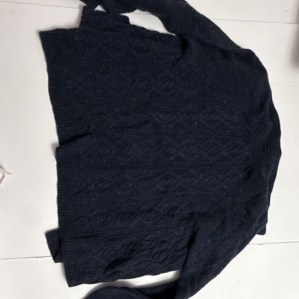 Sonoma Life + Style woman’s Navy Cable-Knit Collared Button Pullover Sweater XL - Picture 4 of 4